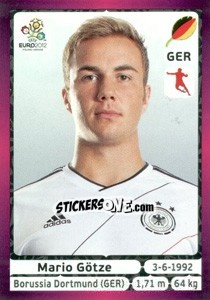 Sticker Mario Götze - UEFA Euro Poland-Ukraine 2012. Deutschland edition n. 242 - Panini