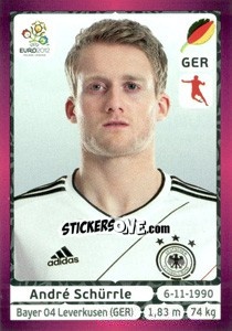 Sticker André Schürrle - UEFA Euro Poland-Ukraine 2012. Deutschland edition n. 246 - Panini