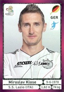 Sticker Miroslav Klose - UEFA Euro Poland-Ukraine 2012. Deutschland edition n. 247 - Panini