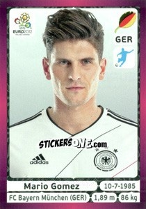 Sticker Mario Gomez - UEFA Euro Poland-Ukraine 2012. Deutschland edition n. 248 - Panini