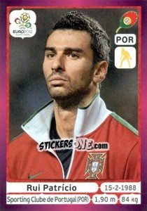 Sticker Rui Patrício - UEFA Euro Poland-Ukraine 2012. Deutschland edition n. 258 - Panini