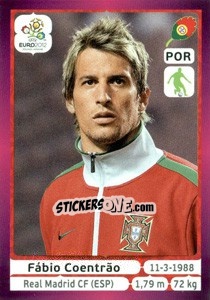 Sticker Fábio Coentrão - UEFA Euro Poland-Ukraine 2012. Deutschland edition - Panini