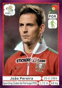 Sticker João Pereira - UEFA Euro Poland-Ukraine 2012. Deutschland edition n. 263 - Panini
