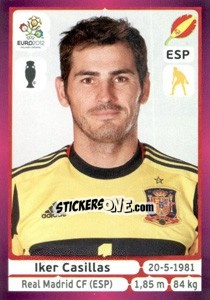 Sticker Iker Casillas - UEFA Euro Poland-Ukraine 2012. Deutschland edition n. 287 - Panini