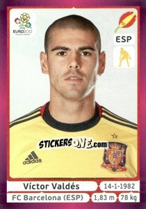 Sticker Víctor Valdés - UEFA Euro Poland-Ukraine 2012. Deutschland edition n. 288 - Panini