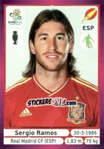 Sticker Sergio Ramos - UEFA Euro Poland-Ukraine 2012. Deutschland edition n. 291 - Panini