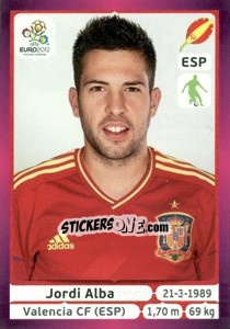 Sticker Jordi Alba - UEFA Euro Poland-Ukraine 2012. Deutschland edition n. 293 - Panini