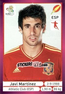 Sticker Javi Martínez - UEFA Euro Poland-Ukraine 2012. Deutschland edition n. 294 - Panini