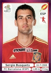 Sticker Sergio Busquets - UEFA Euro Poland-Ukraine 2012. Deutschland edition n. 295 - Panini