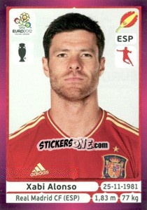 Sticker Xabi Alonso - UEFA Euro Poland-Ukraine 2012. Deutschland edition n. 297 - Panini