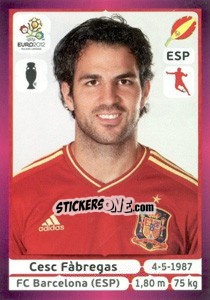 Sticker Cesc Fàbregas - UEFA Euro Poland-Ukraine 2012. Deutschland edition n. 298 - Panini