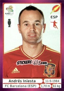 Sticker Andrés Iniesta - UEFA Euro Poland-Ukraine 2012. Deutschland edition - Panini