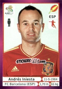Sticker Andrés Iniesta - UEFA Euro Poland-Ukraine 2012. Deutschland edition n. 299 - Panini