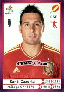 Sticker Santi Cazorla - UEFA Euro Poland-Ukraine 2012. Deutschland edition n. 300 - Panini