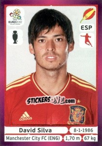 Sticker David Silva - UEFA Euro Poland-Ukraine 2012. Deutschland edition n. 302 - Panini