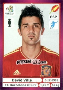 Sticker David Villa - UEFA Euro Poland-Ukraine 2012. Deutschland edition n. 304 - Panini