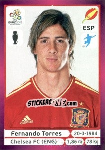 Sticker Fernando Torres - UEFA Euro Poland-Ukraine 2012. Deutschland edition n. 305 - Panini