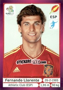 Sticker Fernando Llorente - UEFA Euro Poland-Ukraine 2012. Deutschland edition n. 306 - Panini