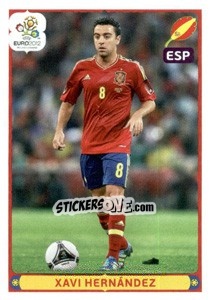 Sticker Xavi Hernández - UEFA Euro Poland-Ukraine 2012. Deutschland edition n. 308 - Panini