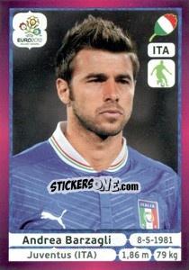 Sticker Andrea Barzagli - UEFA Euro Poland-Ukraine 2012. Deutschland edition n. 319 - Panini