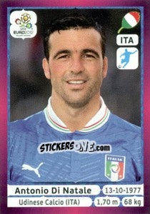 Sticker Antonio Di Natale - UEFA Euro Poland-Ukraine 2012. Deutschland edition n. 333 - Panini