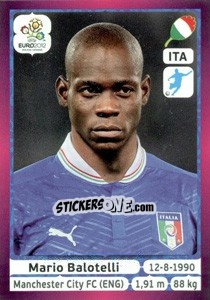 Sticker Mario Balotelli - UEFA Euro Poland-Ukraine 2012. Deutschland edition n. 335 - Panini