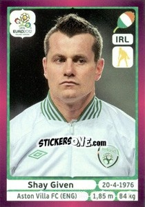 Sticker Shay Given - UEFA Euro Poland-Ukraine 2012. Deutschland edition n. 345 - Panini
