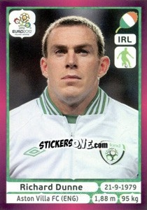 Sticker Richard Dunne - UEFA Euro Poland-Ukraine 2012. Deutschland edition n. 347 - Panini