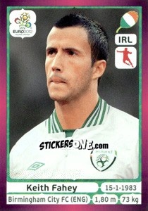 Cromo Keith Fahey - UEFA Euro Poland-Ukraine 2012. Deutschland edition n. 353 - Panini
