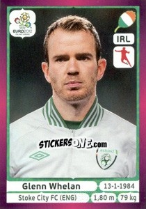 Sticker Glenn Whelan - UEFA Euro Poland-Ukraine 2012. Deutschland edition n. 354 - Panini