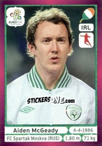 Sticker Aiden McGeady - UEFA Euro Poland-Ukraine 2012. Deutschland edition n. 359 - Panini