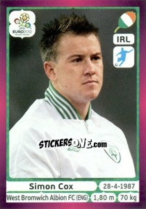 Sticker Simon Cox - UEFA Euro Poland-Ukraine 2012. Deutschland edition n. 361 - Panini