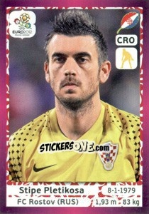 Sticker Stipe Pletikosa - UEFA Euro Poland-Ukraine 2012. Deutschland edition n. 374 - Panini