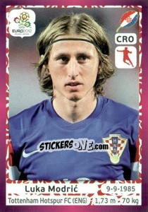 Sticker Luka Modric - UEFA Euro Poland-Ukraine 2012. Deutschland edition n. 387 - Panini