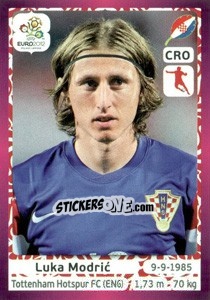 Sticker Luka Modric - UEFA Euro Poland-Ukraine 2012. Deutschland edition - Panini