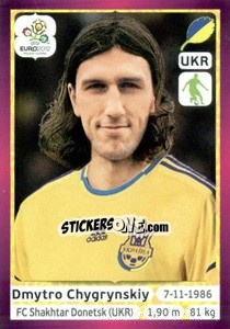 Cromo Dmytro Chygrynskiy - UEFA Euro Poland-Ukraine 2012. Deutschland edition n. 405 - Panini