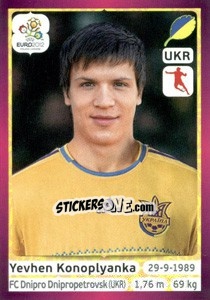 Sticker Yevhen Konoplyanka - UEFA Euro Poland-Ukraine 2012. Deutschland edition n. 416 - Panini