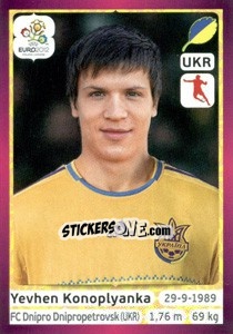 Sticker Yevhen Konoplyanka - UEFA Euro Poland-Ukraine 2012. Deutschland edition - Panini