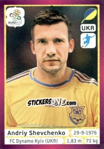 Sticker Andriy Shevchenko - UEFA Euro Poland-Ukraine 2012. Deutschland edition n. 422 - Panini