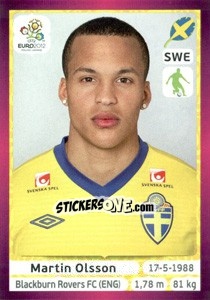 Sticker Martin Olsson - UEFA Euro Poland-Ukraine 2012. Deutschland edition n. 438 - Panini
