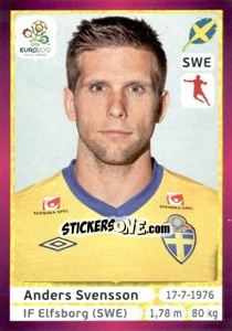 Sticker Anders Svensson - UEFA Euro Poland-Ukraine 2012. Deutschland edition - Panini