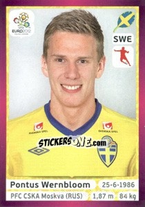 Sticker Pontus Wernbloom - UEFA Euro Poland-Ukraine 2012. Deutschland edition - Panini