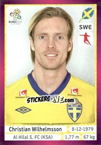 Sticker Christian Wilhelmsson - UEFA Euro Poland-Ukraine 2012. Deutschland edition - Panini