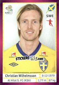 Sticker Christian Wilhelmsson - UEFA Euro Poland-Ukraine 2012. Deutschland edition n. 446 - Panini