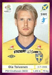 Cromo Ola Toivonen - UEFA Euro Poland-Ukraine 2012. Deutschland edition - Panini