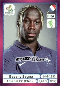 Sticker Bacary Sagna - UEFA Euro Poland-Ukraine 2012. Deutschland edition n. 469 - Panini