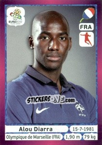 Sticker Alou Diarra - UEFA Euro Poland-Ukraine 2012. Deutschland edition - Panini