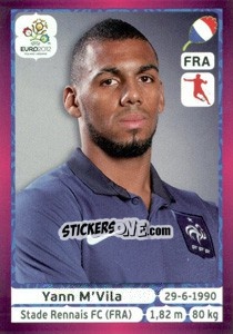 Figurina Yann M'Vila - UEFA Euro Poland-Ukraine 2012. Deutschland edition n. 472 - Panini