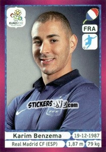 Sticker Karim Benzema - UEFA Euro Poland-Ukraine 2012. Deutschland edition n. 480 - Panini