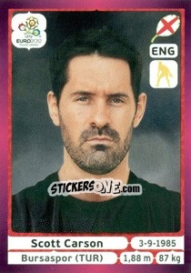 Sticker Scott Carson - UEFA Euro Poland-Ukraine 2012. Deutschland edition - Panini